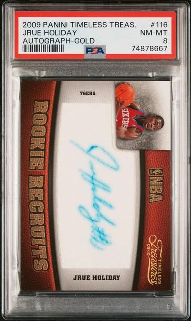 2009 Panini Jrue Holiday Timeless Treasures Autograph-Gold #116 card image