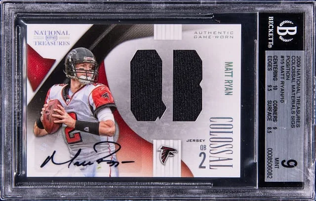 2009 Panini National Treasures matt Ryan Colossal Materials Sigs Position #15 card image