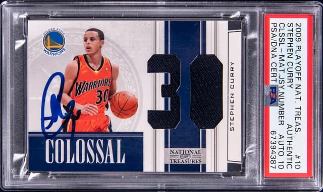 2009 Panini National Treasures Stephen Curry Colossal Materials Jersey Number #10 card image
