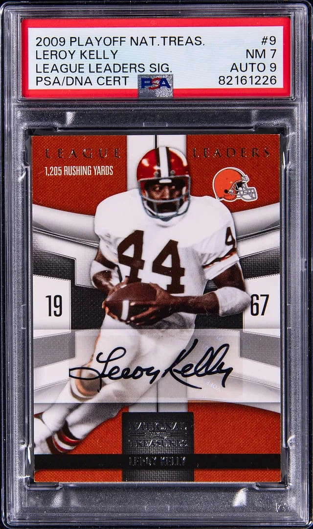 2009 Panini Playoff Leroy Kelly National Treasures League Leaders Signature #9 card image