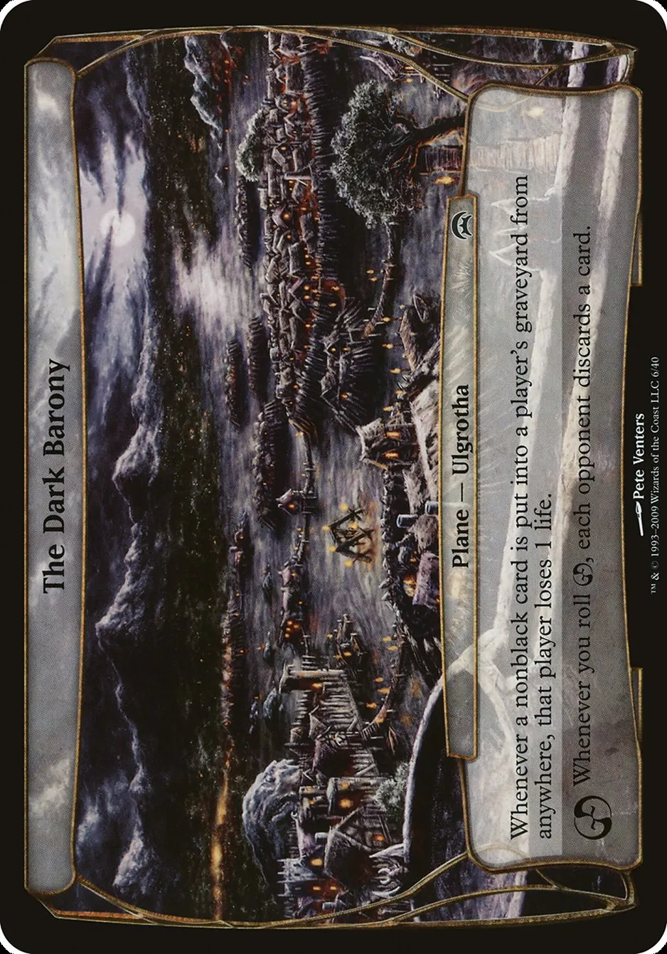2009 Planechase Planes The Dark Barony common #6 unlisted card image