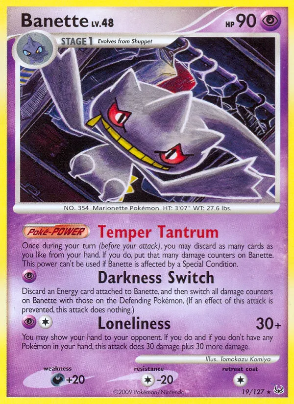 2009 Platinum Banette Rare #019/127 Rare card image