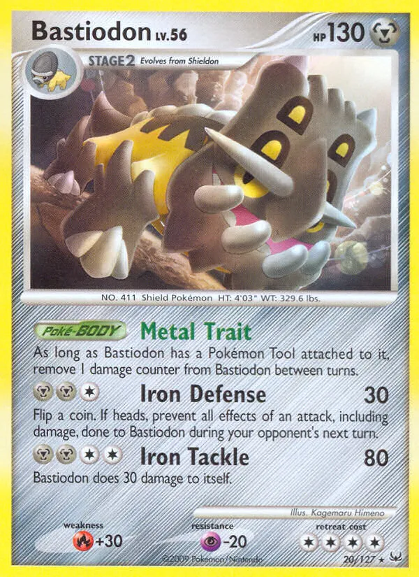 2009 Platinum Bastiodon Rare #020/127 Rare card image