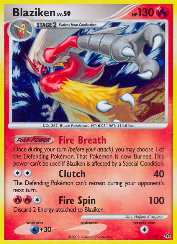 2009 Platinum Blaziken #003/127 Rare Holo card image
