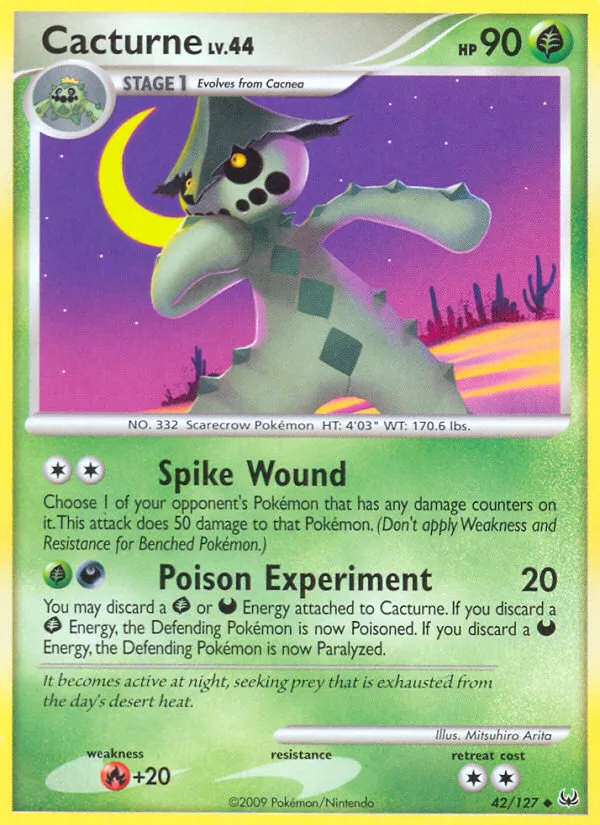 2009 Platinum Cacturne Uncommon #042/127 Uncommon card image