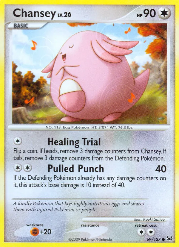 2009 Platinum Chansey Common #069/127 Common card image