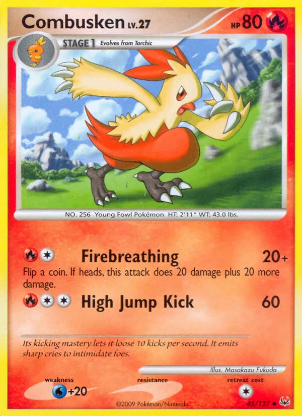 2009 Platinum Combusken Uncommon #045/127 Uncommon card image