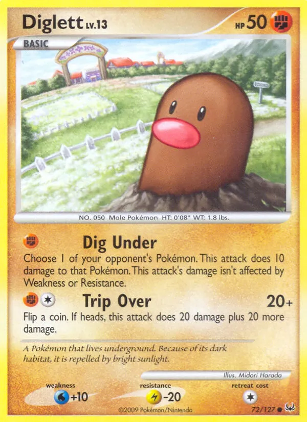 2009 Platinum Diglett Common #072/127 Common card image