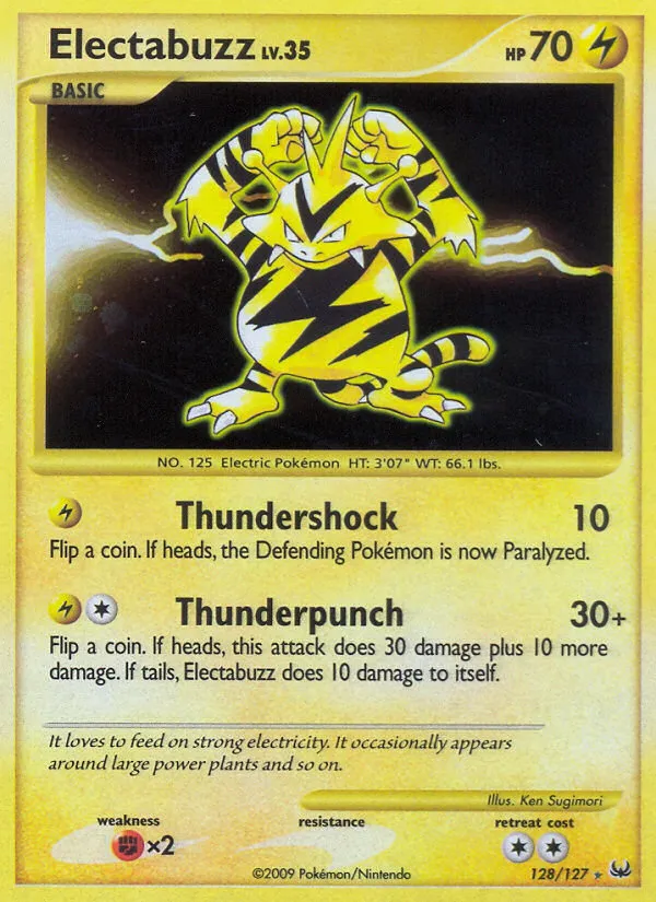 2009 Platinum Electabuzz Rare Secret #128/127 Rare Secret card image