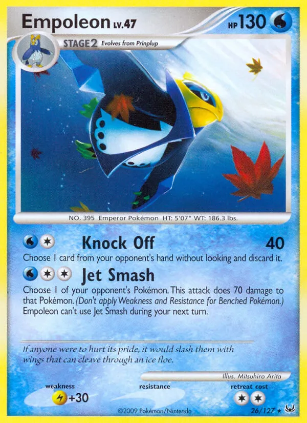 2009 Platinum Empoleon Rare #026/127 Rare card image