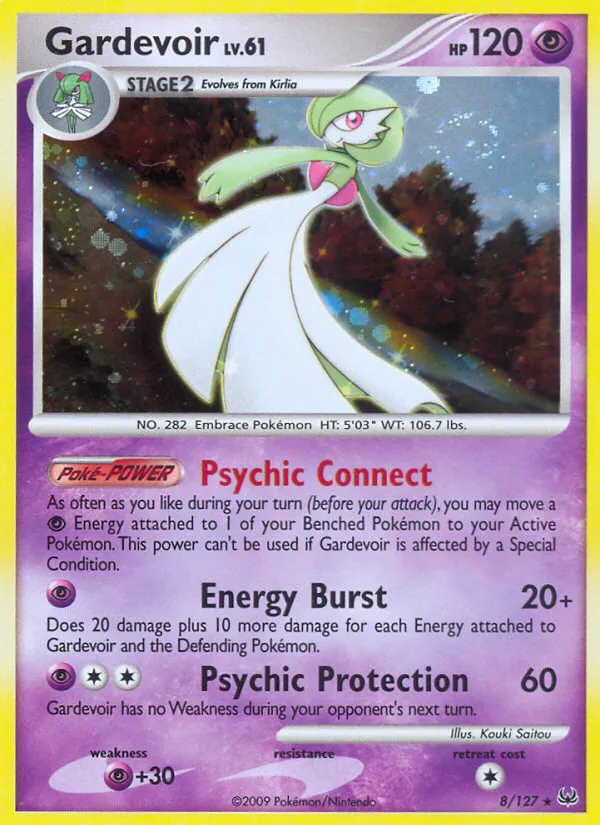2009 Platinum Gardevoir #008/127 Rare Holo card image