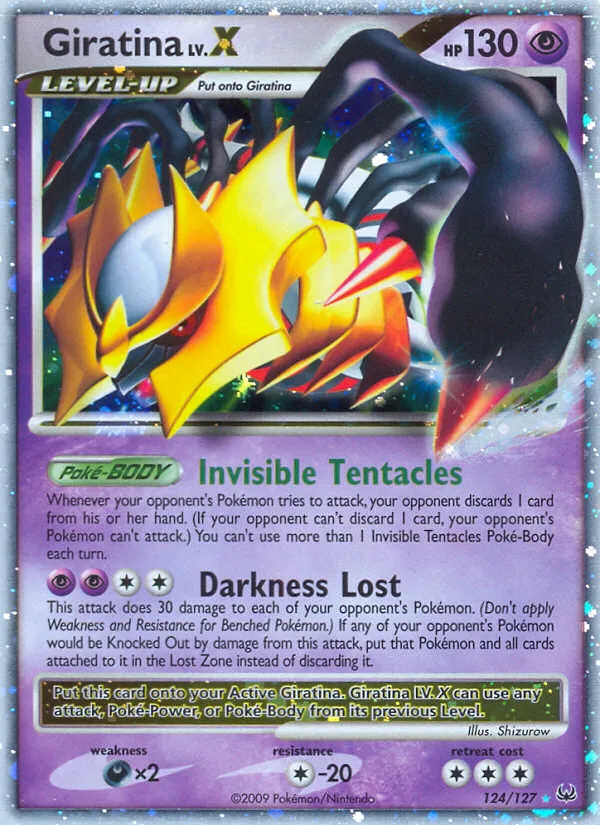 2009 Platinum Giratina LV.X #124/127 Rare Holo LV.X card image