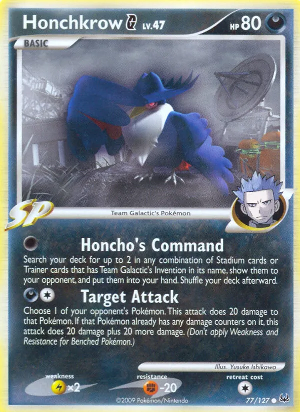 2009 Platinum Honchkrow G Common #077/127 Common card image