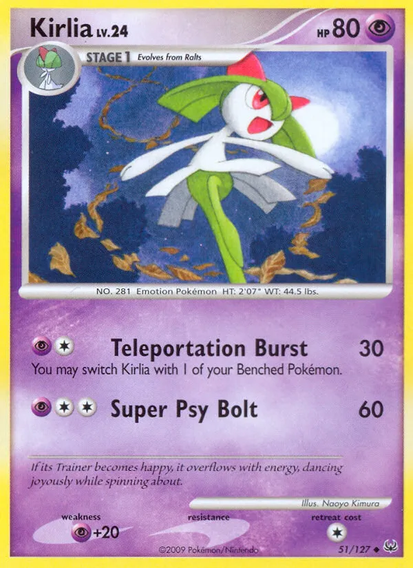 2009 Platinum Kirlia Uncommon #051/127 Uncommon card image