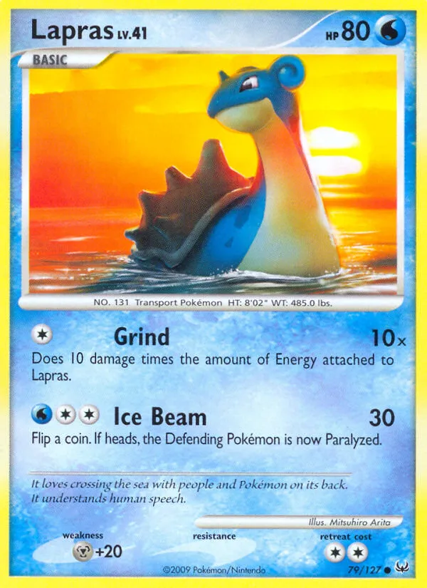 2009 Platinum Lapras Common #079/127 Common card image