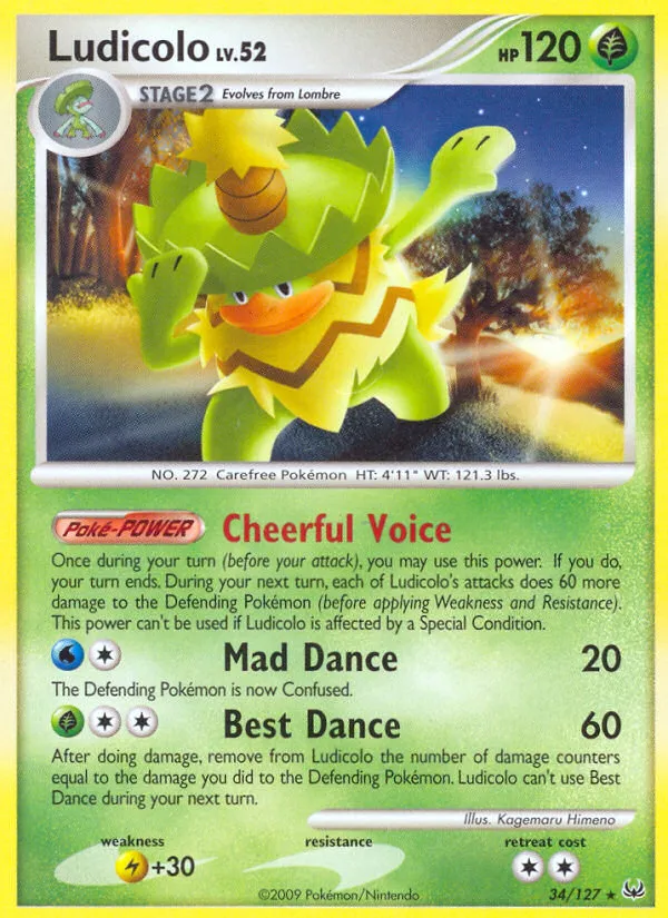 2009 Platinum Ludicolo Rare #034/127 Rare card image