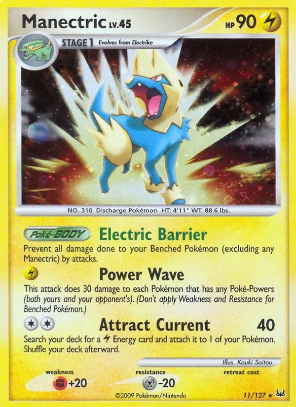 2009 Platinum Manectric #011/127 Rare Holo card image