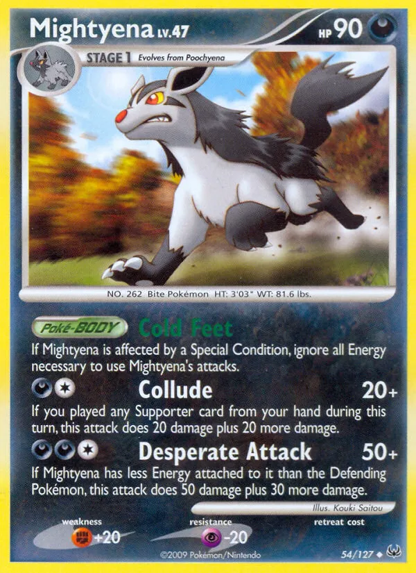 2009 Platinum Mightyena Uncommon #054/127 Uncommon card image