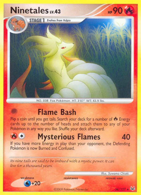 2009 Platinum Ninetales Rare #036/127 Rare card image