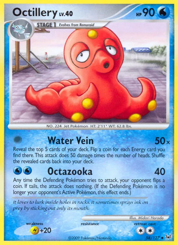 2009 Platinum Octillery Uncommon #058/127 Uncommon card image