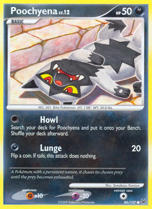 2009 Platinum Poochyena Common #086/127 Common card image