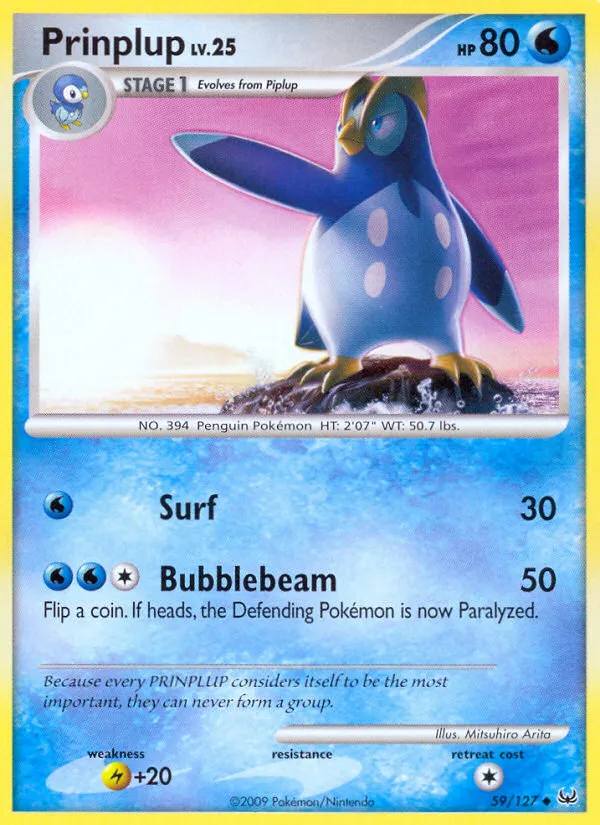 2009 Platinum Prinplup Uncommon #059/127 Uncommon card image