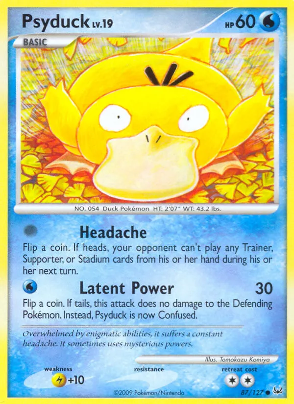 2009 Platinum Psyduck Common #087/127 Common card image