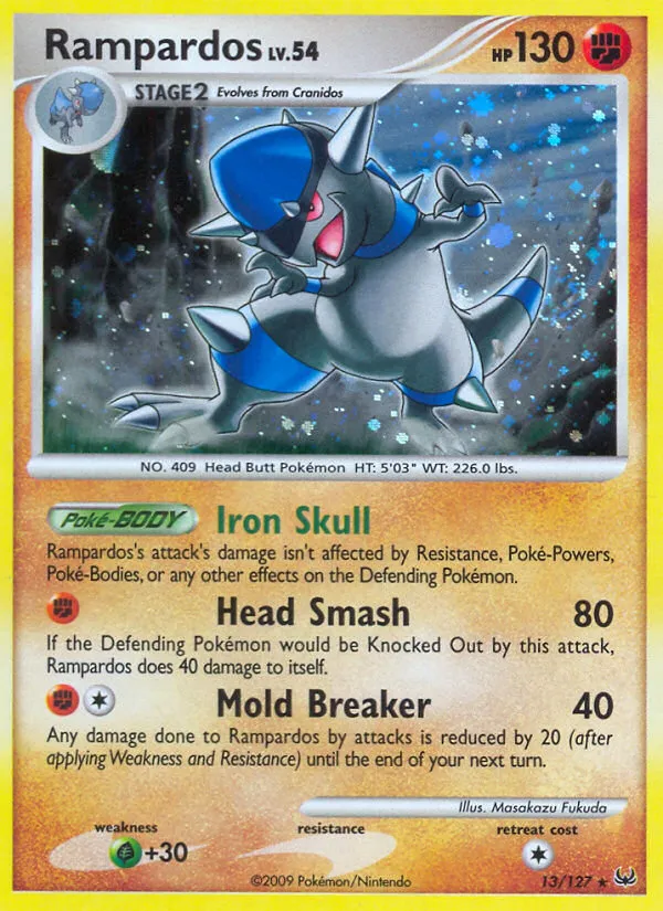 2009 Platinum Rampardos #013/127 Rare Holo card image