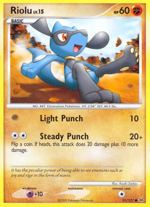 2009 Platinum Riolu Common #091/127 Common card image