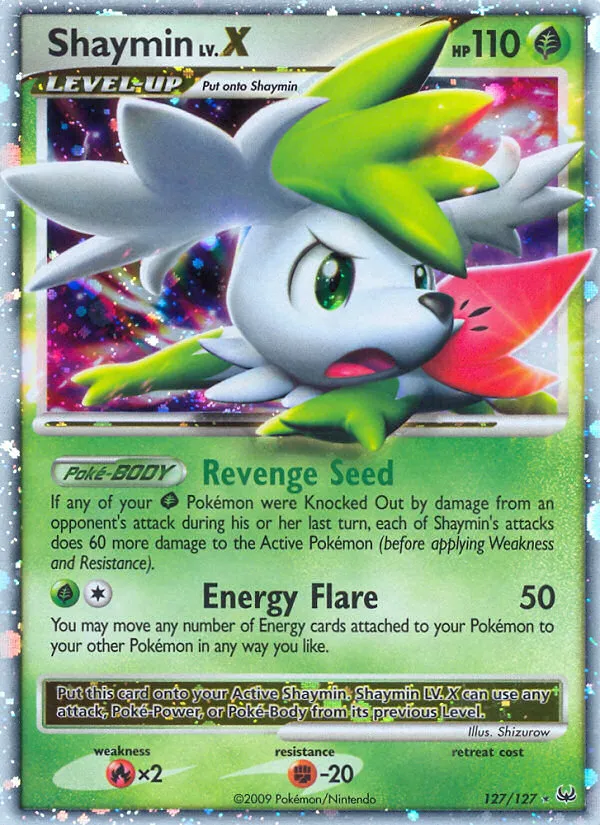 2009 Platinum Shaymin LV.X #126/127 Rare Holo LV.X card image