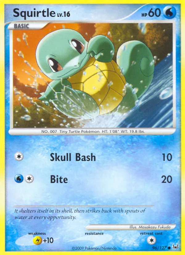 2009 Platinum Squirtle #096/127 Common card image