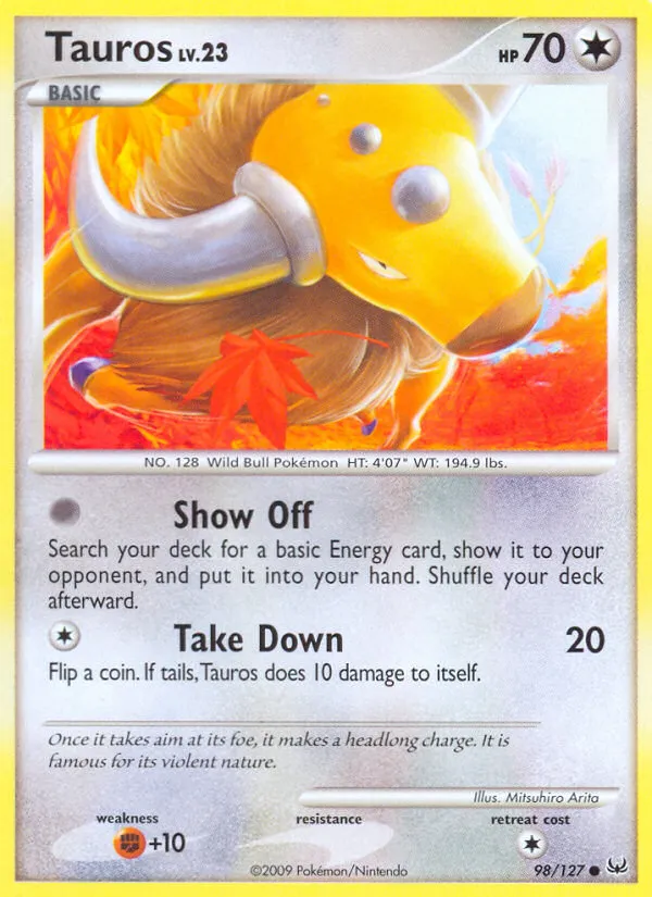 2009 Platinum Tauros Common #098/127 Common card image