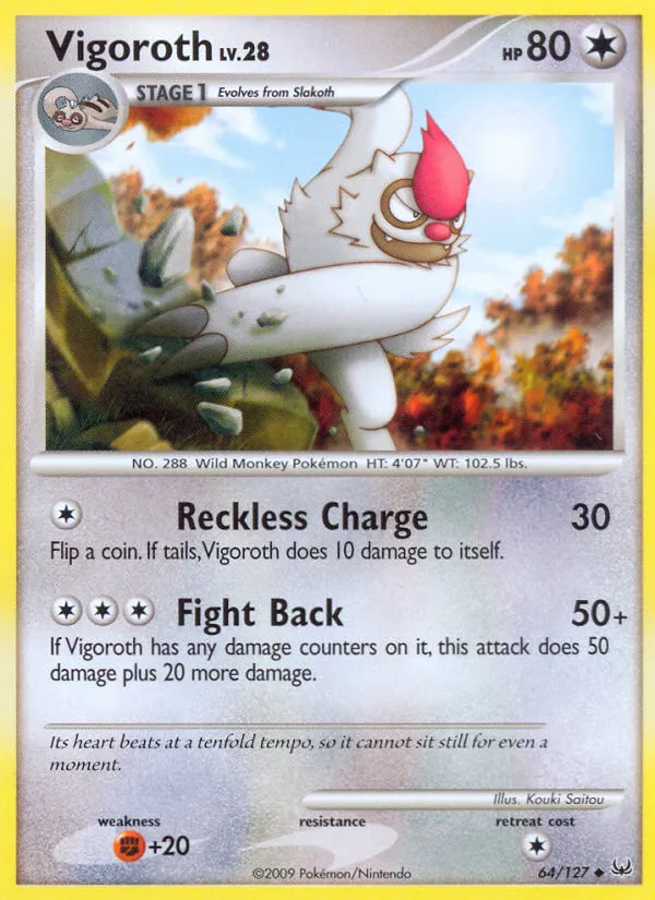 2009 Platinum Vigoroth Uncommon #064/127 Uncommon card image