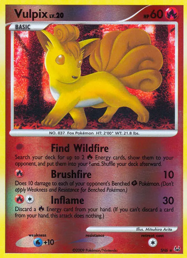 2009 Platinum Vulpix #SH6 Rare card image