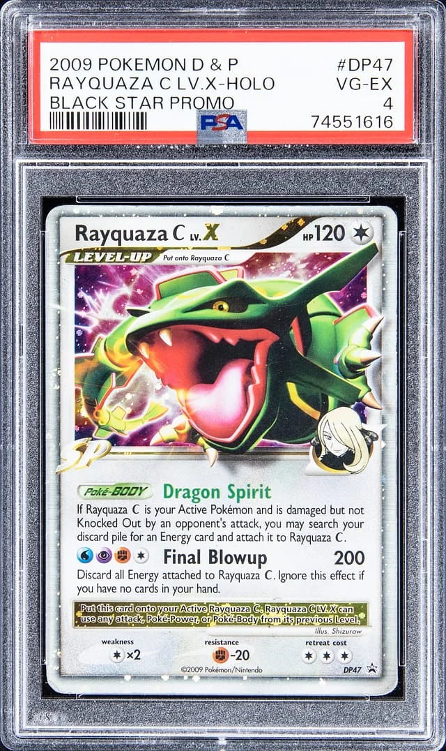 2009 Pokemon D & P Black Star Promo - Holofoil Rayquaza C LV.X #DP47 card image