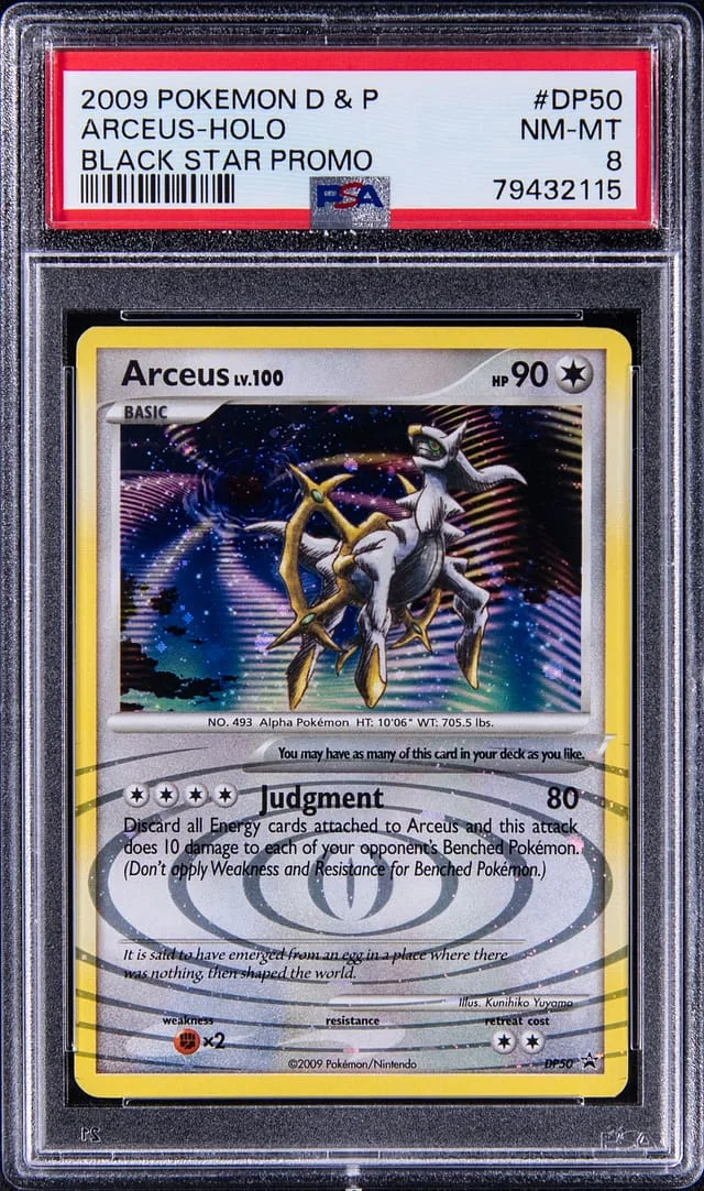 2009 Pokemon Diamond and Pearl Black Star Promo Rare Holofoil Arceus #DP50 card image