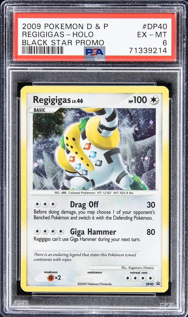 2009 Pokemon Diamond & Pearl Black Star Promo Rare Holofoil Regigigas #DP40 card image