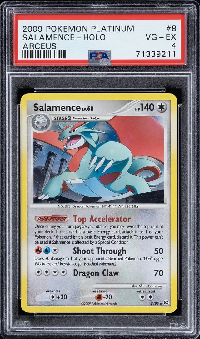 2009 Pokemon Platinum Arceus Rare Holofoil Salamence #8 card image
