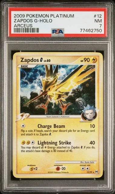 2009 Pokemon Platinum Arceus Zapdos G-Holo #12 card image