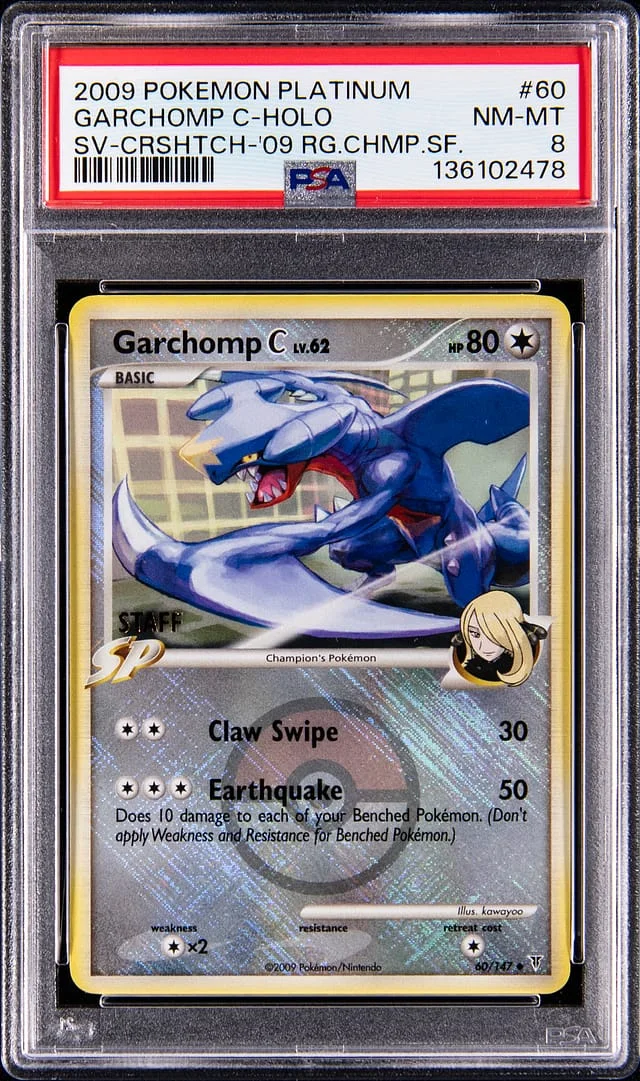 2009 Pokemon Platinum Crosshatch '09 Regional Championship Staff Holo Garchomp C #60 card image