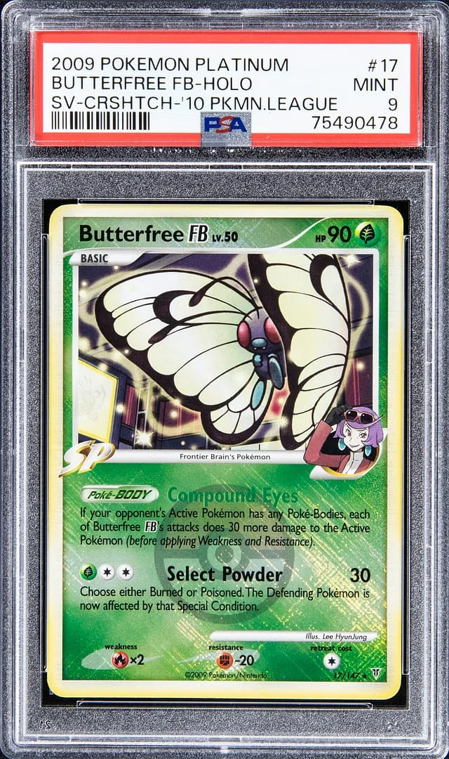 2009 Pokemon Platinum Holofoil SV - Crshtch - '10 Pkmn League Butterfree FB #17 card image