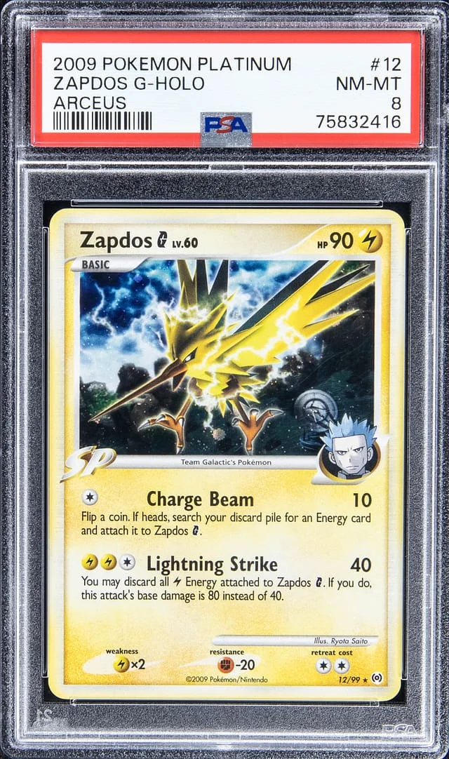 2009 Pokemon Platinum Holofoil Zapdos G #12 card image