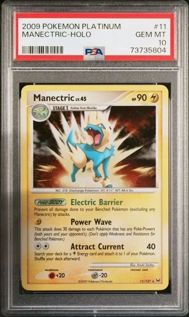 2009 Pokemon Platinum Rare Holofoil Manectric #11 card image