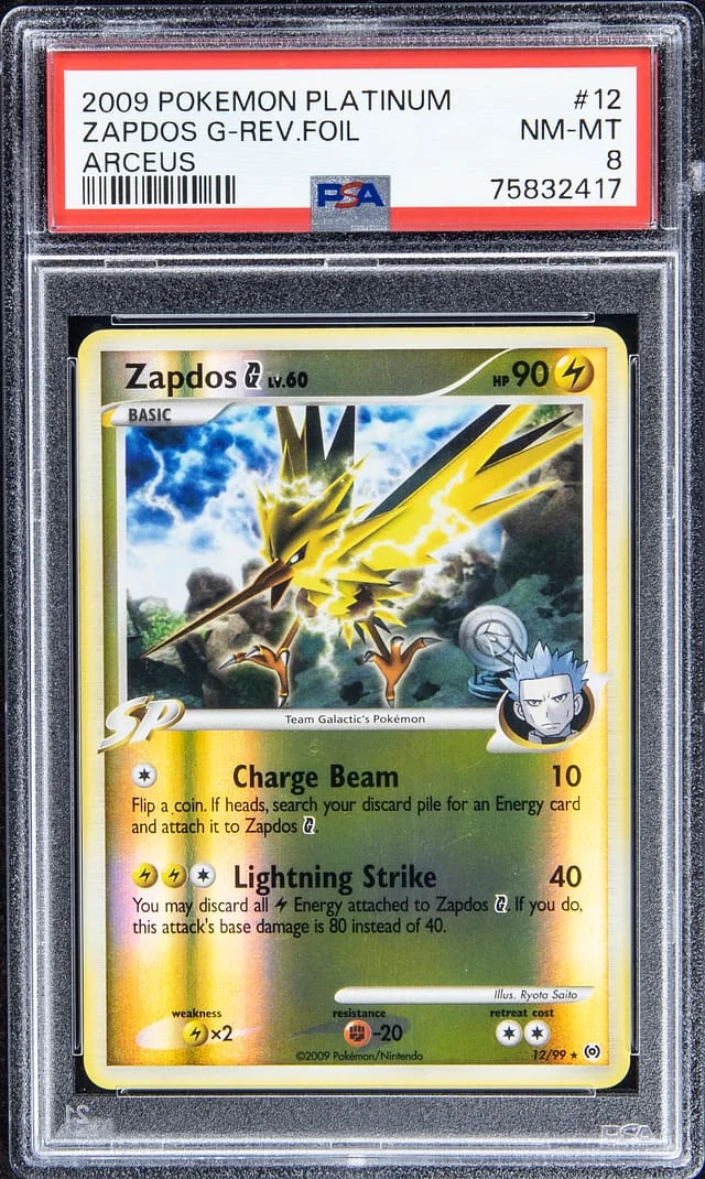 2009 Pokemon Platinum Reverse Foil Arceus Zapdos G #12 card image