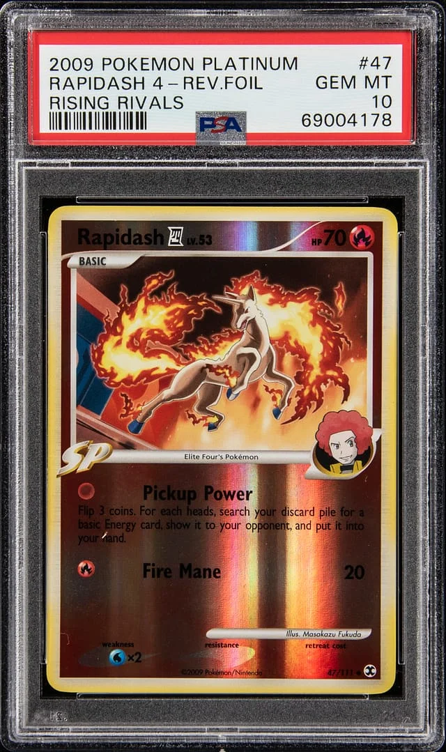 2009 Pokemon Platinum Rising Rivals Reverse Holofoil Rapidash 4 #47 card image