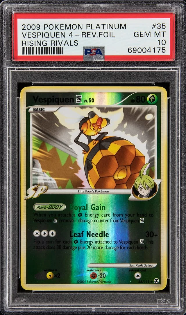 2009 Pokemon Platinum Rising Rivals Reverse Holofoil Vespiquen 4 #35 card image