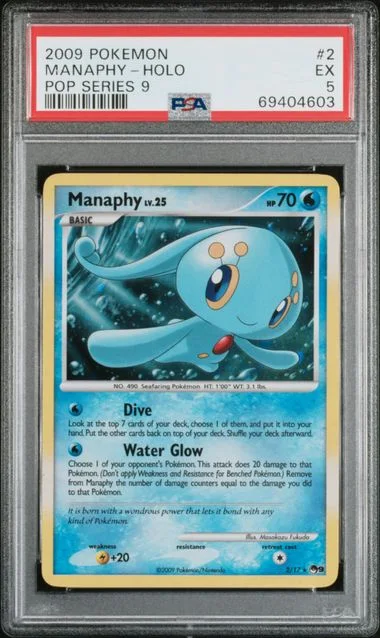 2009 Pokemon Pop Series 9 Rare Holofoil Manaphy #2 card image