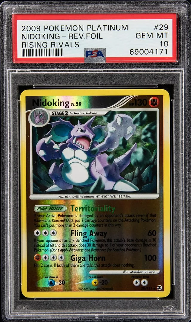 2009 Pokemon Rising Rivals Reverse Holofoil Nidoking #29 card image