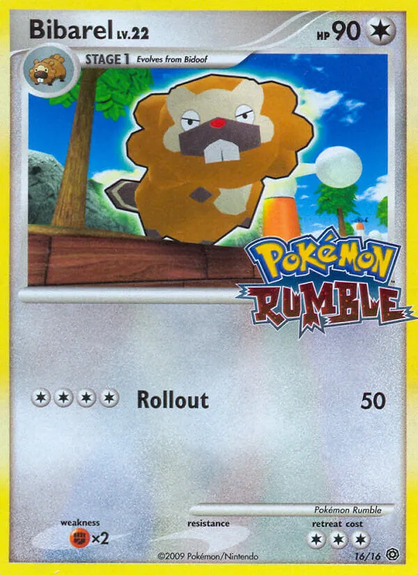 2009 Pokémon Rumble Bibarel #16/16 Unlisted card image