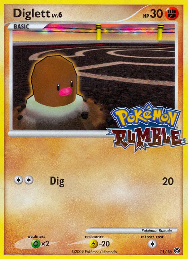 2009 Pokémon Rumble Diglett #11/16 Unlisted card image